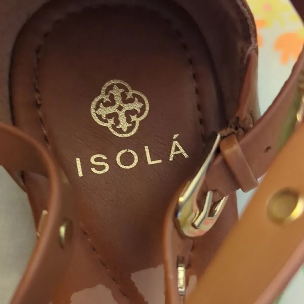 Isola women's brown leather gladiator‎ sandals size 8